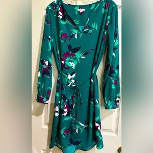 Mini swing long sleeve dress with belt